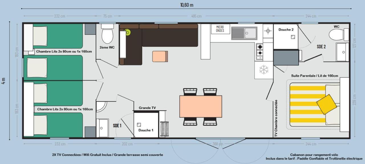 200M De La Plage Bungalow Luxe De 44M2 Menage Et Draps Inclus Camping 5 Etoiles Mayotte Lac Biscarrosse Koyobalys Exterior foto